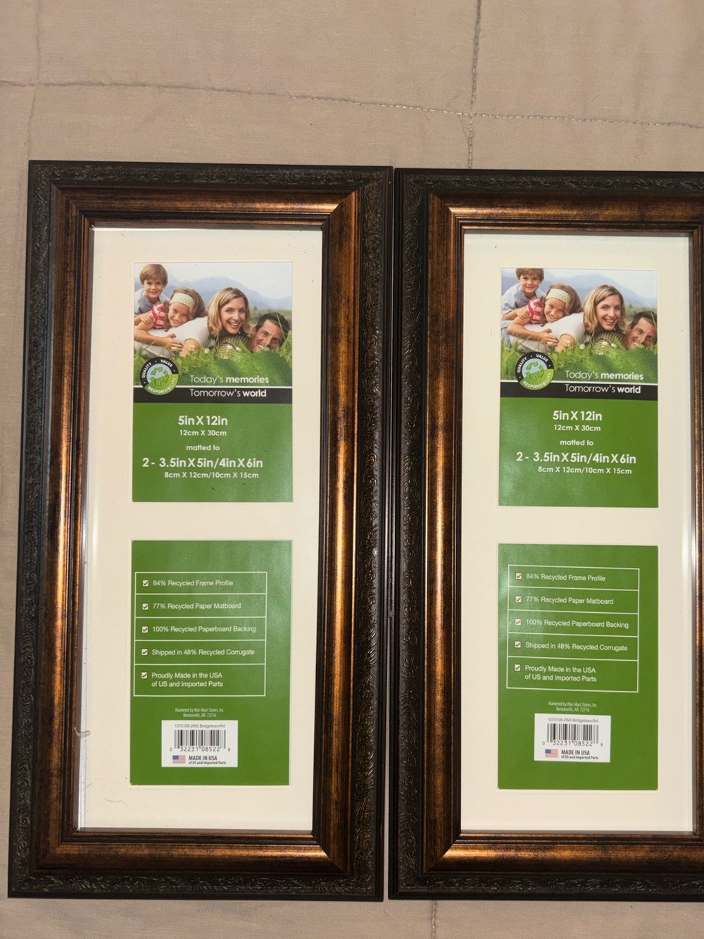 Classic Brown Wood Picture Frame Pair - Brown Finish